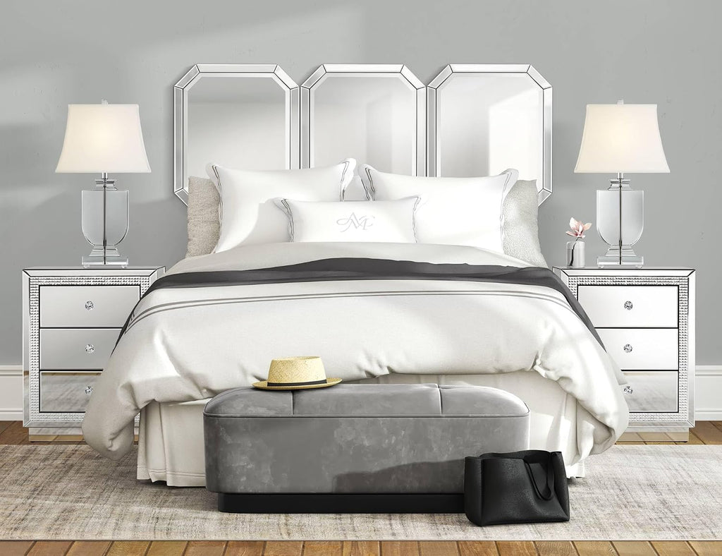 Vienna Full Spectrum Tilde 26 1/4' Tall Urn Modern Table Lamps Set of 2 Clear Crystal White Shade Living Room Bedroom Bedside Nightstand House Office Home Reading Kitchen Entryway Console Family