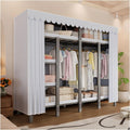Foldable Wardrobe Closets With Cover Portable 500kg Heavy Duty Clothe Rack For Hanging Clothes Metal Garment Rack Freestanding Armoire Storage Garment Racks(D,130x170x50cm/51x67x20in)