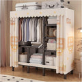 Foldable Portable Wardrobe Closet With Cover, Metal Clothes Rack, Covered Garment Rack For Hanging Clothes, Clothing Coat Storage Organizer(Orange,128cm/50.4inch)