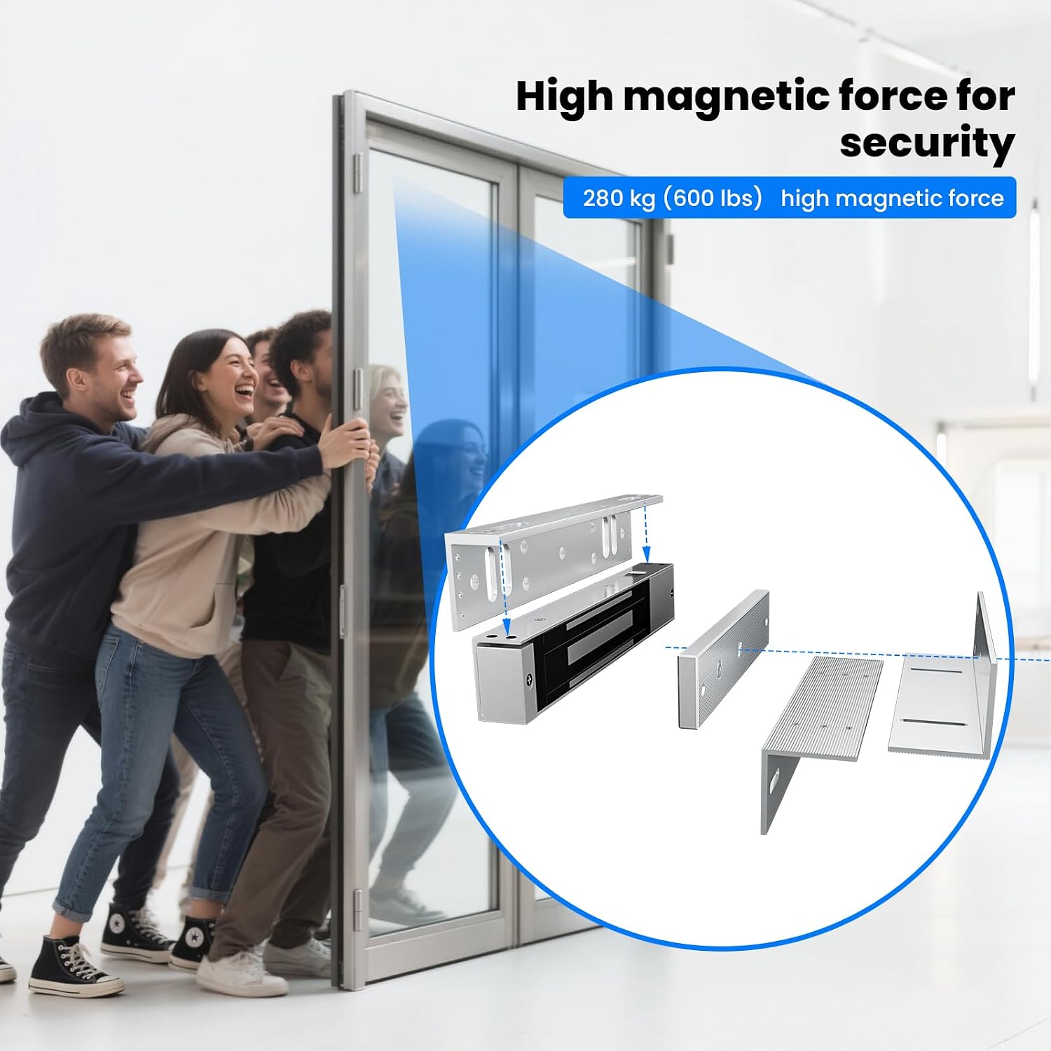 𝙐𝙥𝙜𝙧𝙖𝙙𝙚 600lbs Electromagnetic Door Lock with ZL Bracket.600lbs Electric Magnetic Lock Access Control Outswinging. Electromagnetic Door Lock Kit System with ZL Bracket and 2 Remote Control