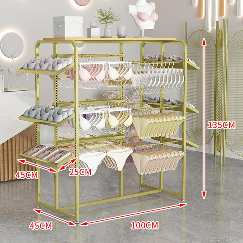 Display Stand Retail Store Garment Rack Clothing Hanger, Underwear Panty Rack Shorts Bra Display Stand, Metal Hanging Rack for Boutique Mall
