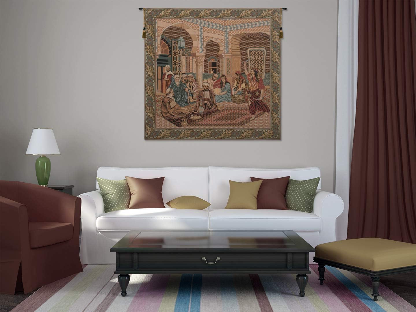 Musical European Tapestry - 62 in. x 60 in. Cotton/Viscose/Polyester by Charlotte Home Furnishings