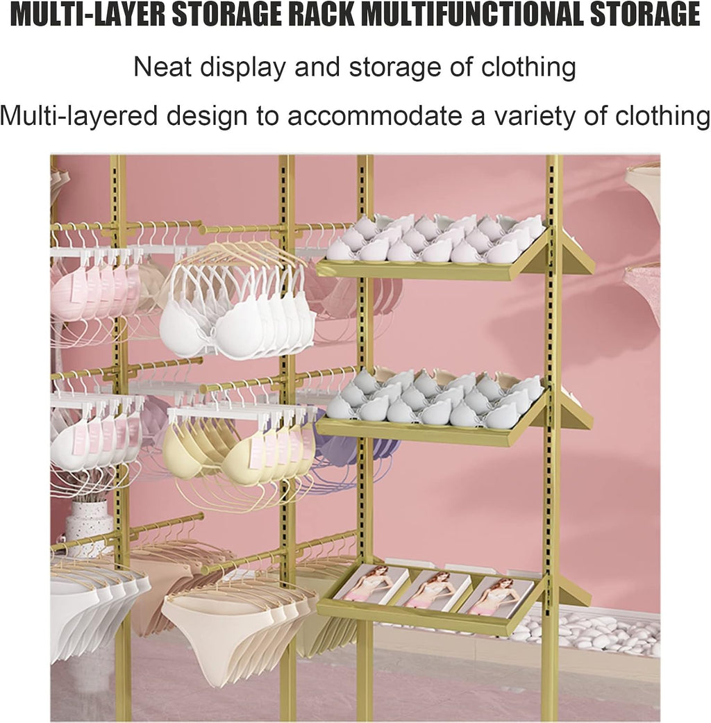 Clothes Retail Shelves Garment Rack Commercial Socks Holder,Adjustable Underwear Rack Bra Display Fixture Handbag Hanging Rods,Boutique Store Hanger Hat Organizer Shel