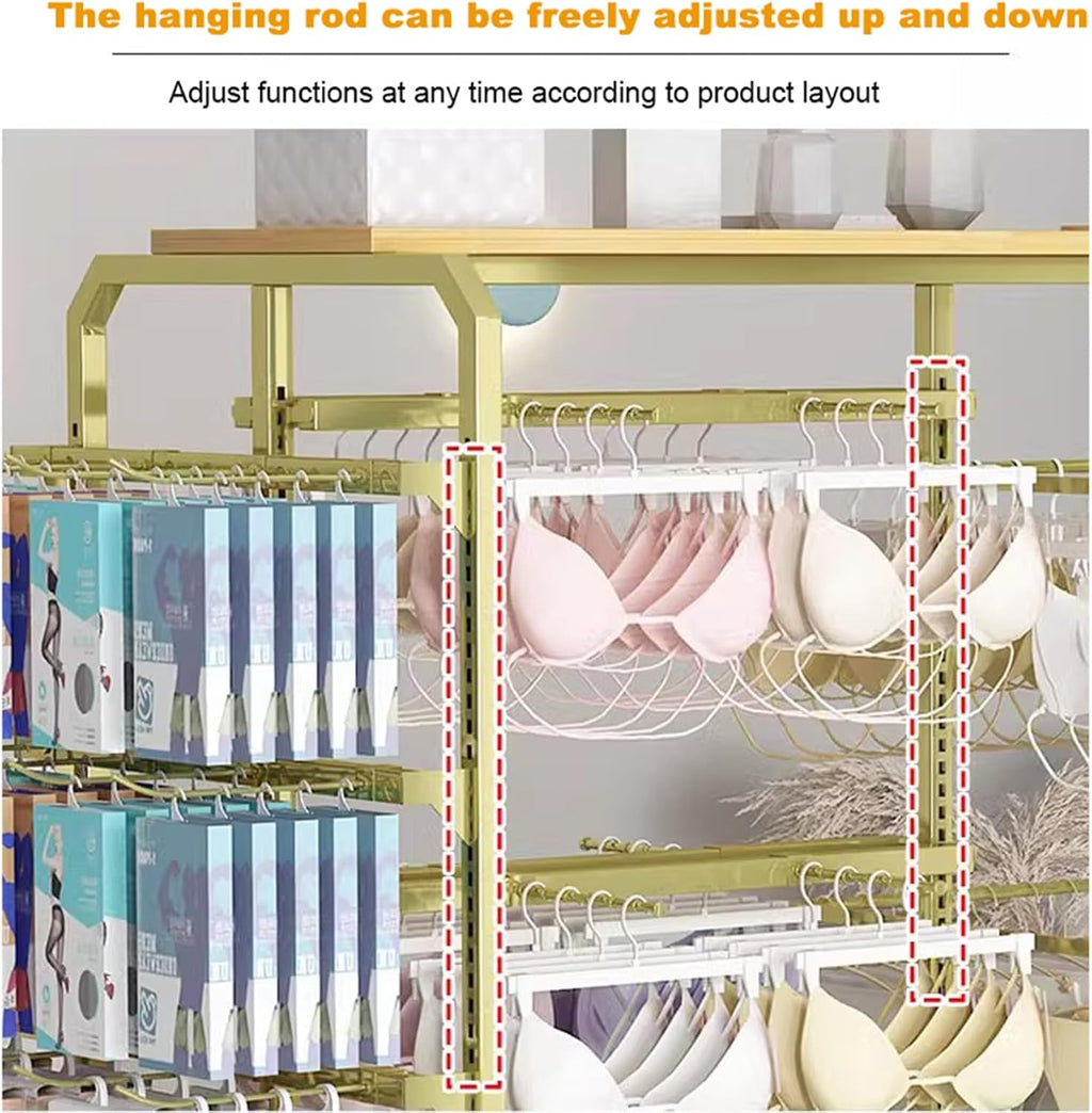 Display Stand Retail Store Garment Rack Clothing Hanger, Underwear Panty Rack Shorts Bra Display Stand, Metal Hanging Rack for Boutique Mall