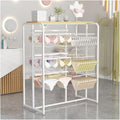 Underwear Display Stands,Metals Lingerie Stand Shelves,Freestanding Clothing Store Boutiques Retail Lingerie Garment Rack,for Swimsuit Socks Bra(White)