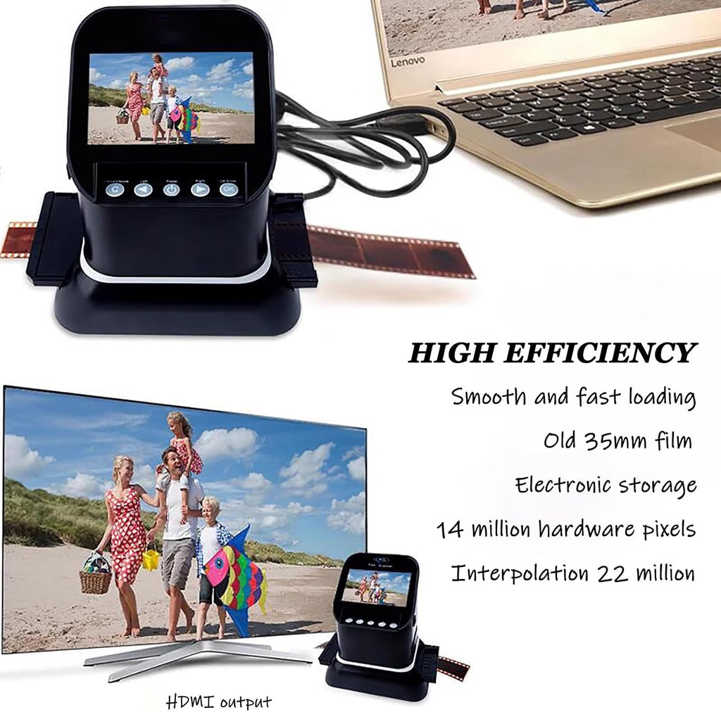 High Resolution 120 Film Scanner 22 Mega Pixels Slide Negative Photo Scanner Digital 35mm 135 126KPK Film Converter 4.3' LCD