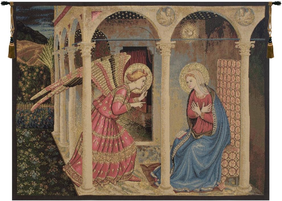 Charlotte Home Furnishings Inc. Annuniciation Italian Tapestry Wall Hanging 18 X 24 Inch Viscose Cotton And Polyester Blend Wall Art Perfect For Home Decor And Wall Decor By Beato Angelico