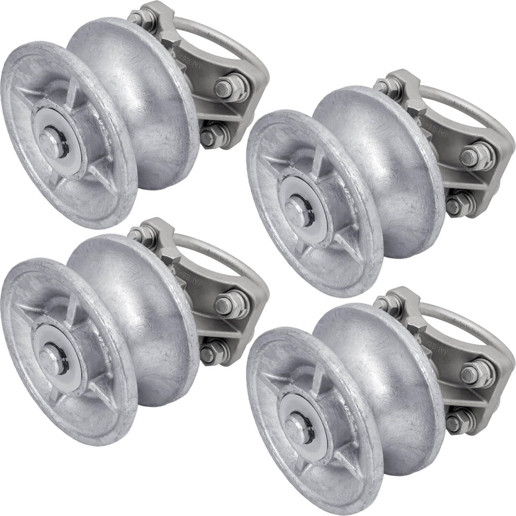 Cantilevered Gate Rollers, Cantilevered Rollers, for 4' Post, 2-3/8' Chain Link Fence Gate Frame - CASE Qty 4