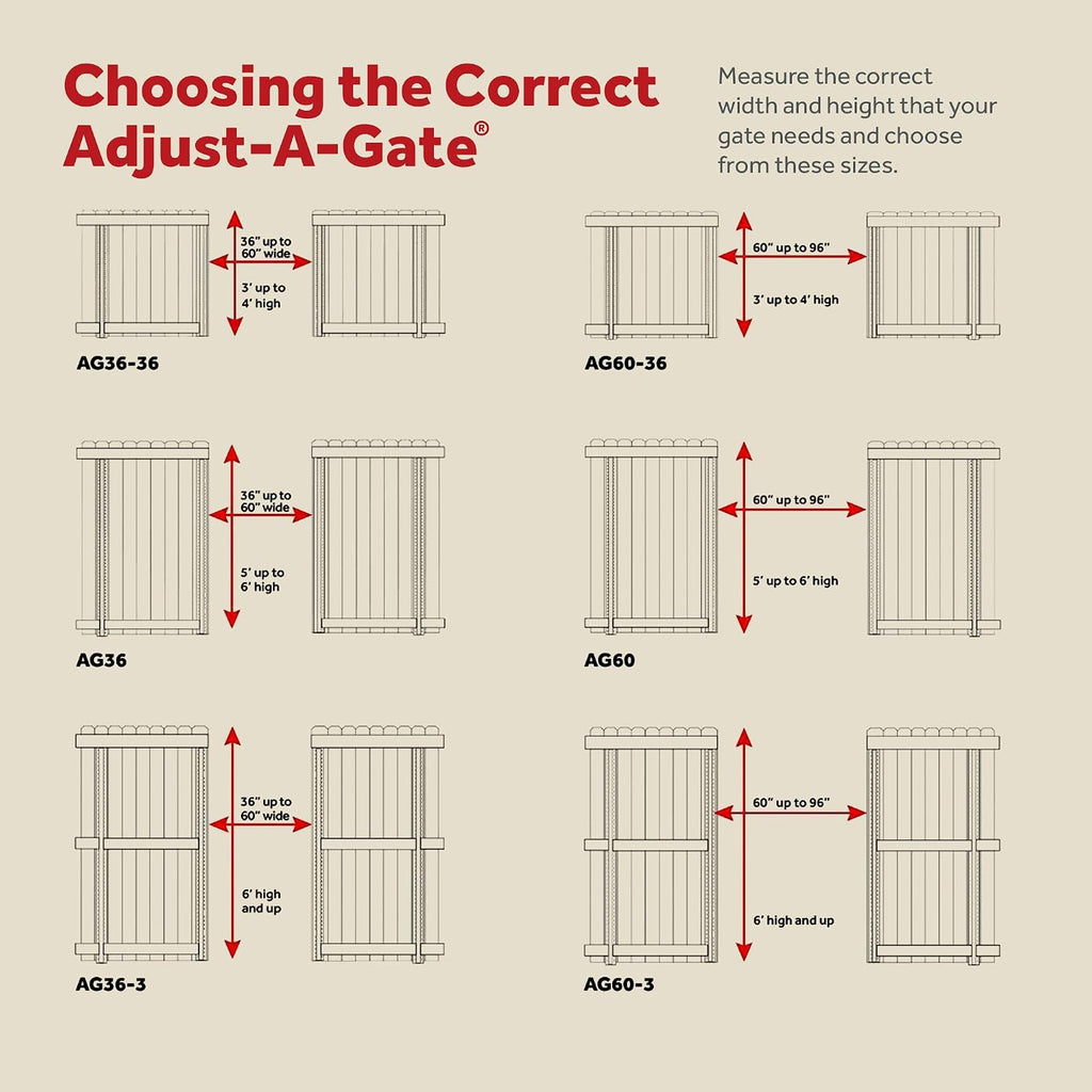Adjust-A-Gate Steel Frame Lockable 2-Way Gate with Installation Building Kit, 36'-60' Wide Opening Up to 7' High