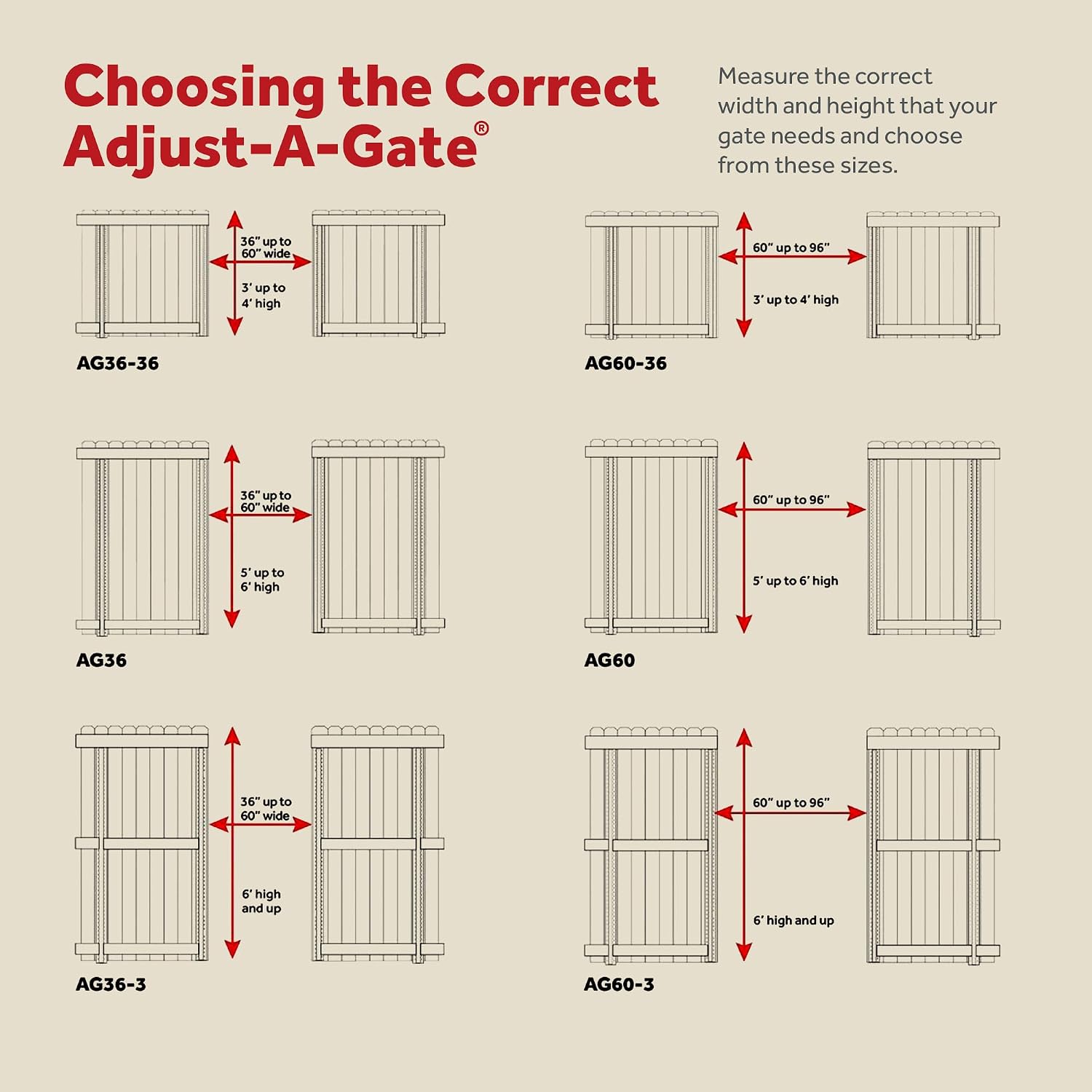 Adjust-A-Gate Steel Frame Lockable 2-Way Gate with Installation Building Kit, 36'-60' Wide Opening Up to 7' High