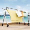 Heavy Duty Retractable Drying Rack - 2m Stainless Steel Collapsible Clothes Rail, Indoor/Outdoor Folding Clothes Airer, Free Installation Garment Rack for Efficient Drying