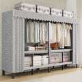 Foldable Covered Clothes Rack,Heavy Duty Portable Closet with Cover 1200lbs,for Hanging, Wardrobe Closet System Freestanding Coat Storage Garment Racks Enclosed with Independent Area`(152X52X172CM)
