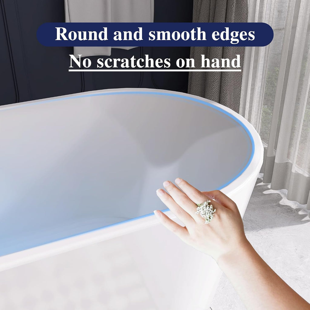67' Acrylic Free Standing Tub, Stand Alone Tub, Freestanding Bathtub, Soaking Bathtub, cUPC Certified, SW(Glossy White)