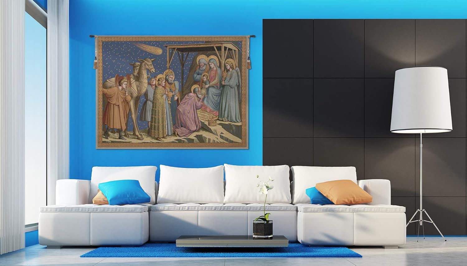 Charlotte Home Furnishings Inc. Adoration Italian Tapestry Wall Hanging 36 X 50 Inch Viscose Cotton & Polyester Blend Wall Art Perfect for Home Decor & Wall Decor By Giotto di Bondone