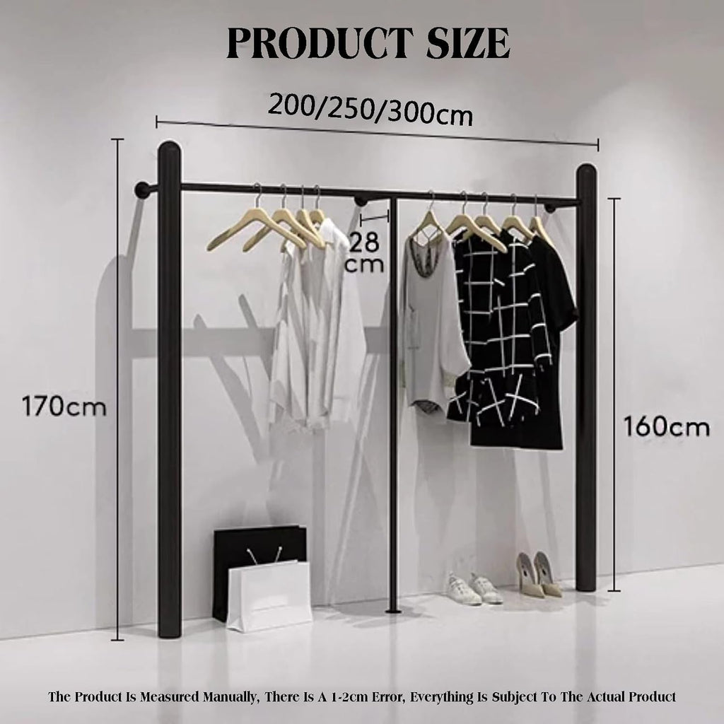 Freestanding Garment Rack Heavy Duty,Unique Closet Wardrobe,for Retail Restaurants and Home Storage(200x160cm)