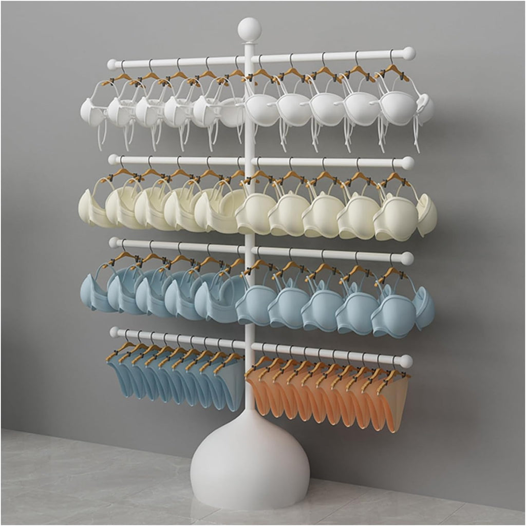 Clothes Rail Garment Rack Floor-Standing Underwear Display Stands， Underwear Shorts Nakajima Shelf, Clothes Retail Organizer Rack, for Stores, Boutiques(White,100x150cm)