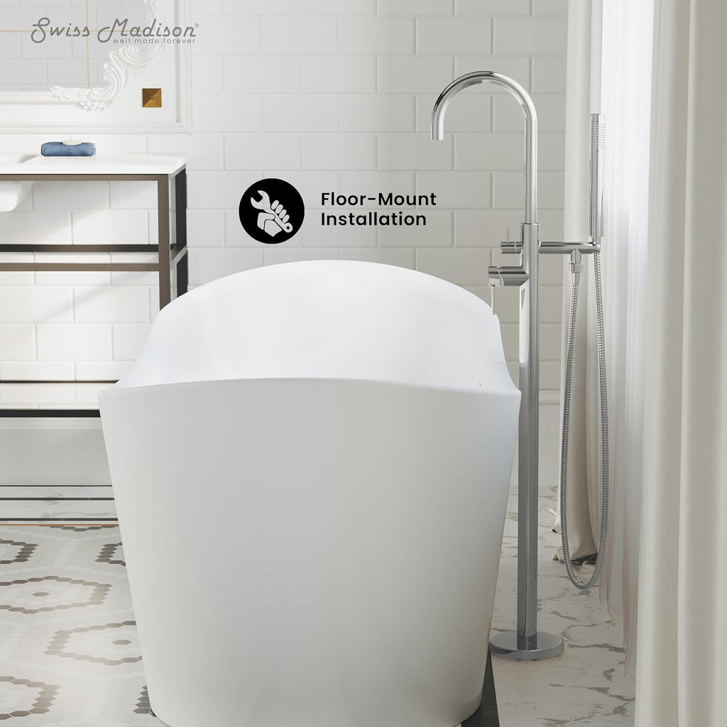 Swiss Madison Well Made Forever SM-FF11BN Ivy Freestanding Bathtub Faucet in Brushed Nickel