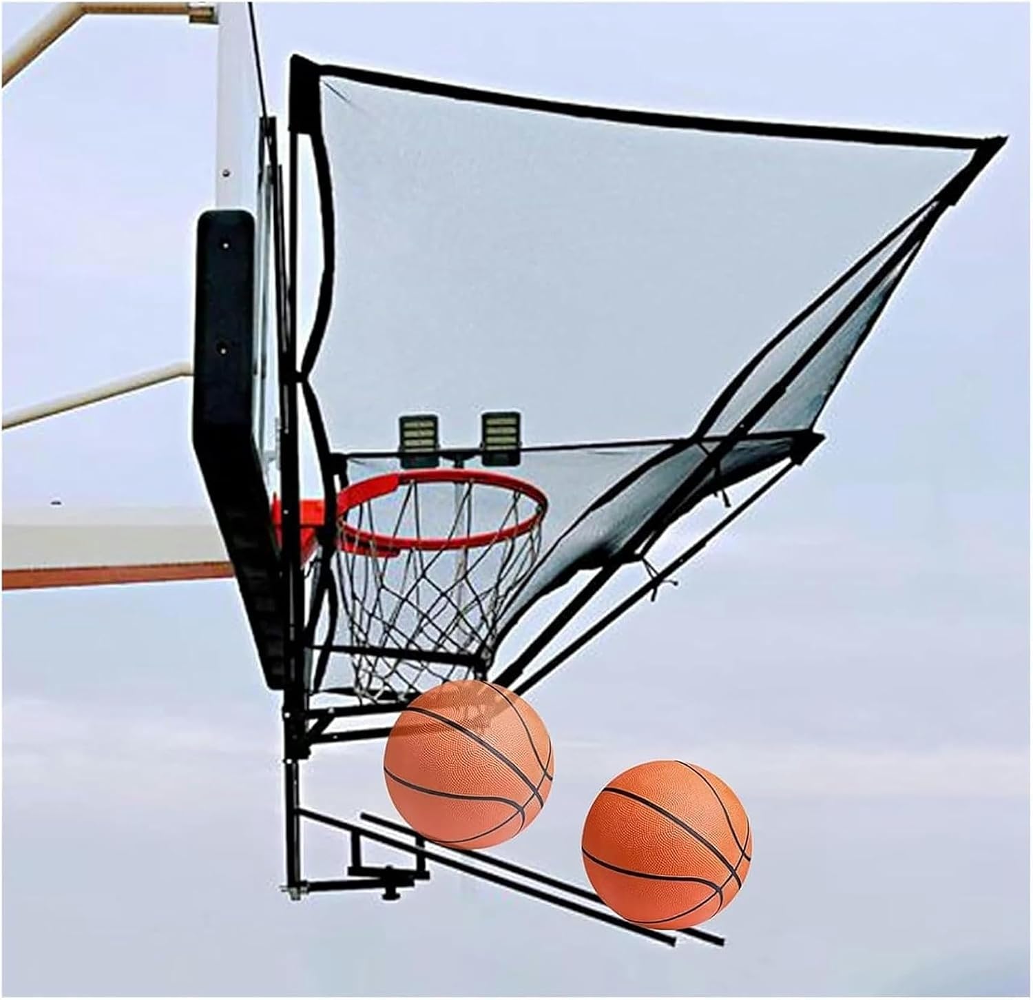 Portable Basketball Return System - Easy Setup Hanging Rebounder Net for Indoor/Outdoor Use - Metal Basketball Training Equipment for Skill Improvement