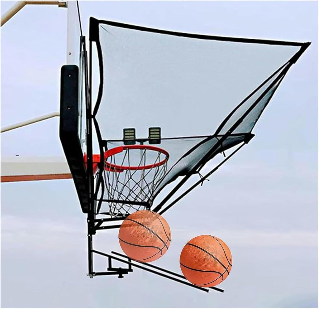 Metal Basketball Return Attachment, Portable and Easy Setup, Hanging Basketball Rebounder Net Return, Indoor Outdoor Basketball Equipment