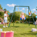 CYFIE Toddler Swing Set, 4-in-1 Kids Swing Sets for Backyard, Indoor/Outdoor Baby Swing with Heavy Duty Metal Stand, Suitable Gift for Aged 6 Months to 10 Years Old