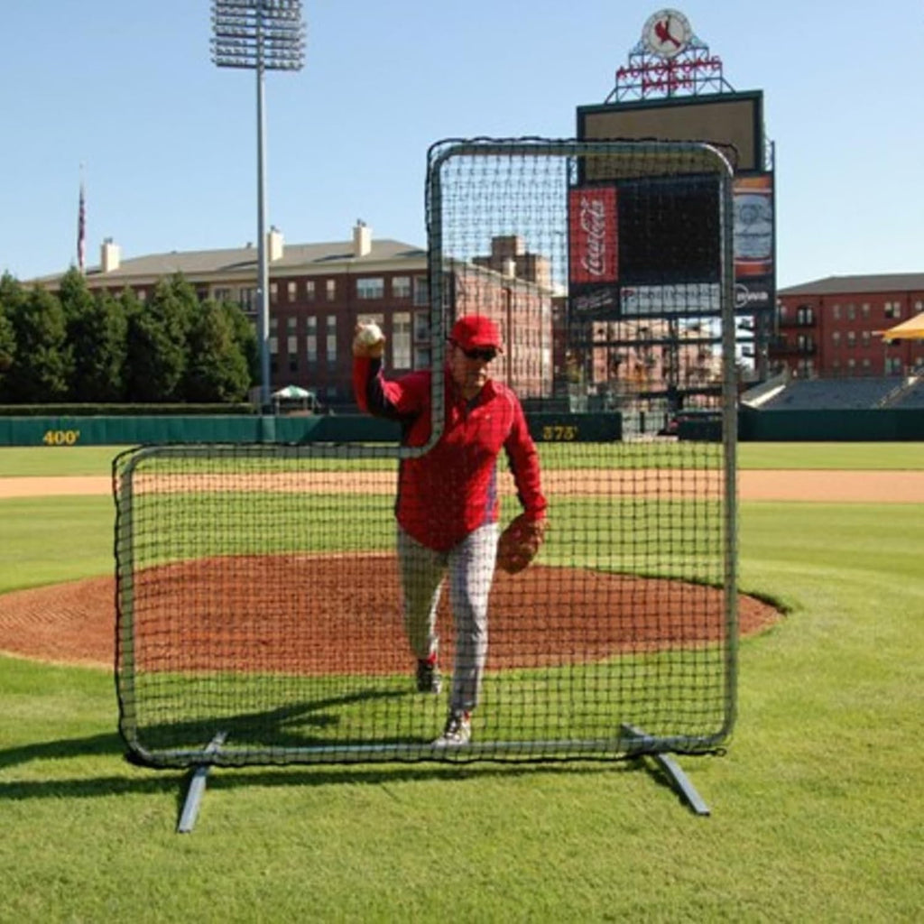 Trigon Sports Pitcher's L Screen Replacement Net, Softball & Baseball Pitching Net, Batting Cage with Frame, L Shape Net for Training, Size: 7' x 7' (NET ONLY)