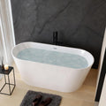 67' Acrylic Freestanding Bathtub, Stand Alone Soaking Tub with Toe-tap Chrome Drain Free Standing Bathtubs CUPC Certified, White