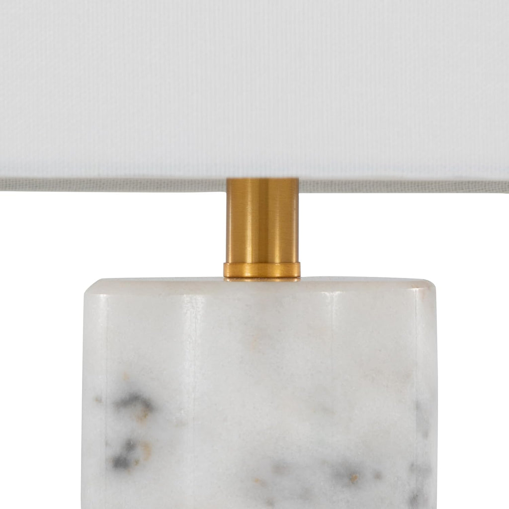 LumiSource Marbella 26' Marble Table Lamp Set of 2, Desk Lamp, Bedside Lamps for Night Stands, Nightstand Lamp, Small Lamp, Small Table Lamps for Living Room, White Table Lamps Set of 2