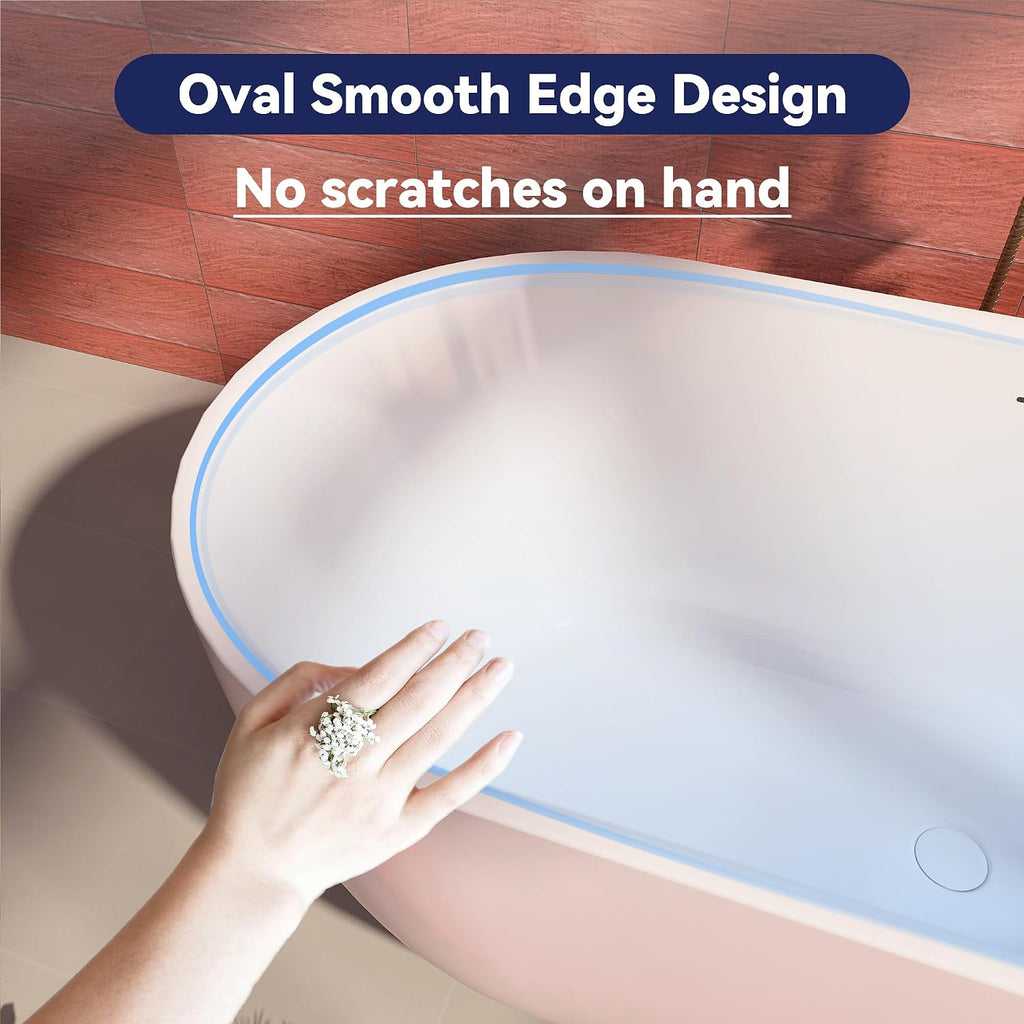 67' Acrylic Free Standing Tub, Stand Alone Tub, Freestanding Bathtub, Soaking Bathtub, cUPC Certified, SE(Glossy White)