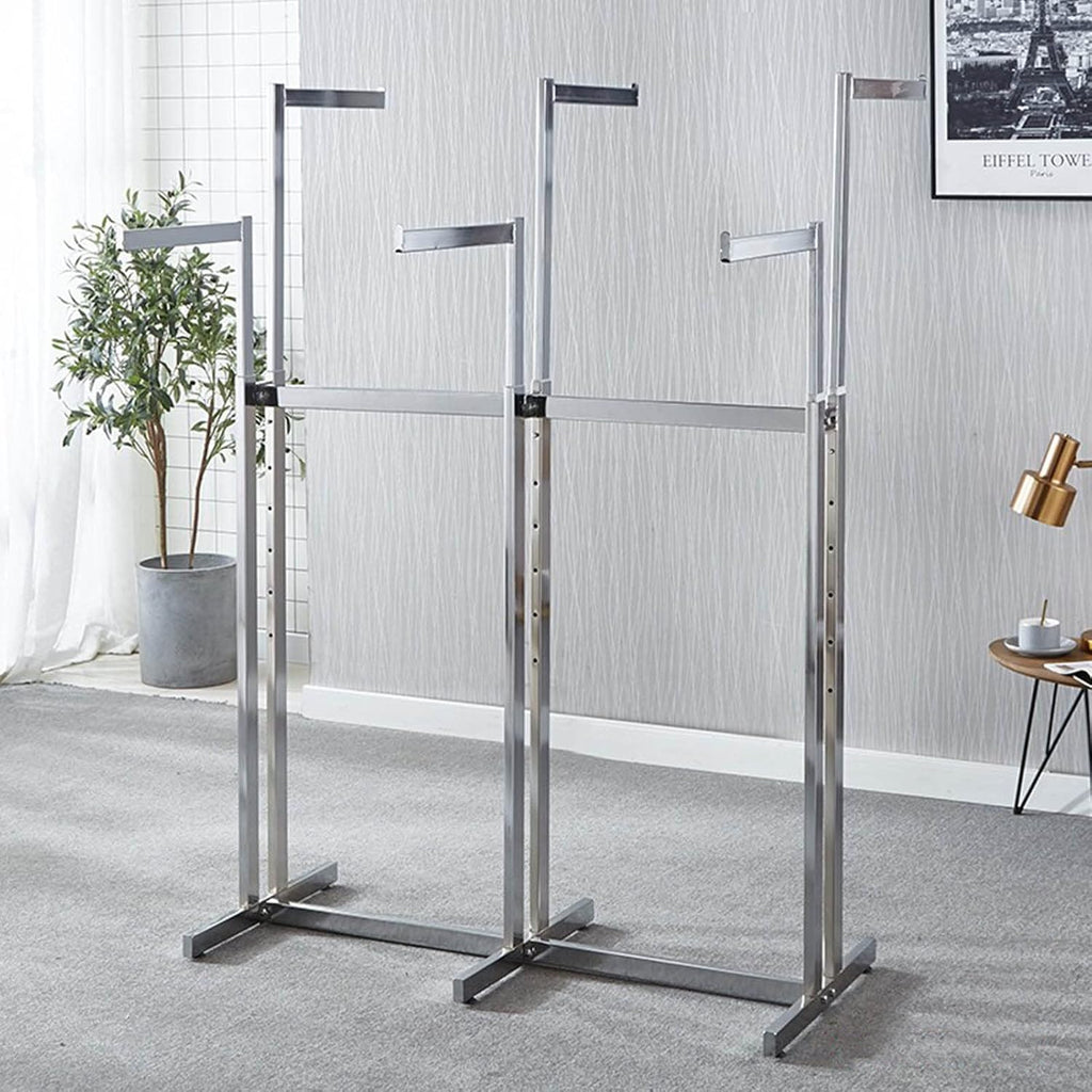 Floor-standing Heavy Duty Metal Garment Racks, Retail Boutique Store Clothes Display Rack Nakajima Rack ， Commercial Entryway Organizer Coat Rack，adjustable Height 6 Way Rack Clothes Hanging Rod