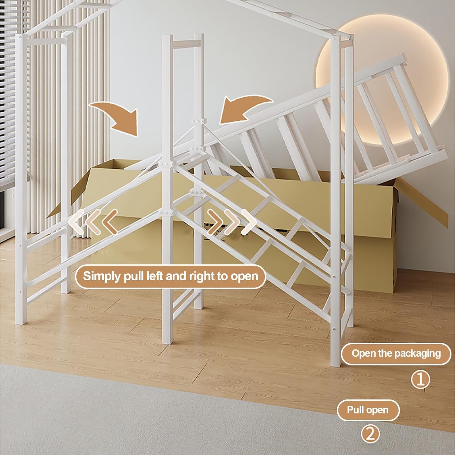 Foldable Wardrobe Closet With Cover, Metal Garment Rack, One-Piece Folding Base, Steel Tube Clothes Rack For Hanging Clothes, Curtain Clothing Organizer For Bedroom(Yellow1,130x170x50cm)