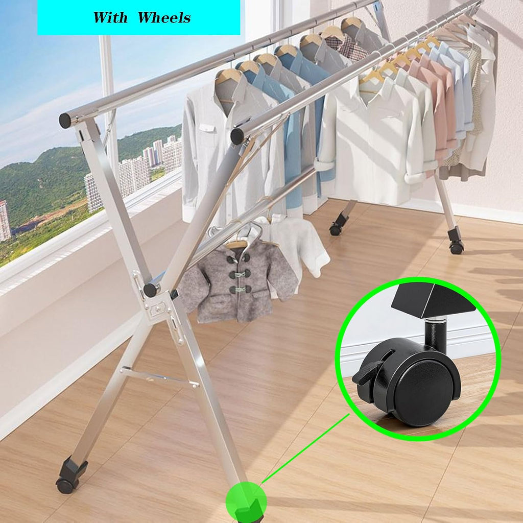 Clothes Drying Racks for Laundry Outdoor, Garment Racks for Hanging Clothes with Shelves, Laundry Stand Organizer Free-Standing Laundry Stand (200cm/79 in)