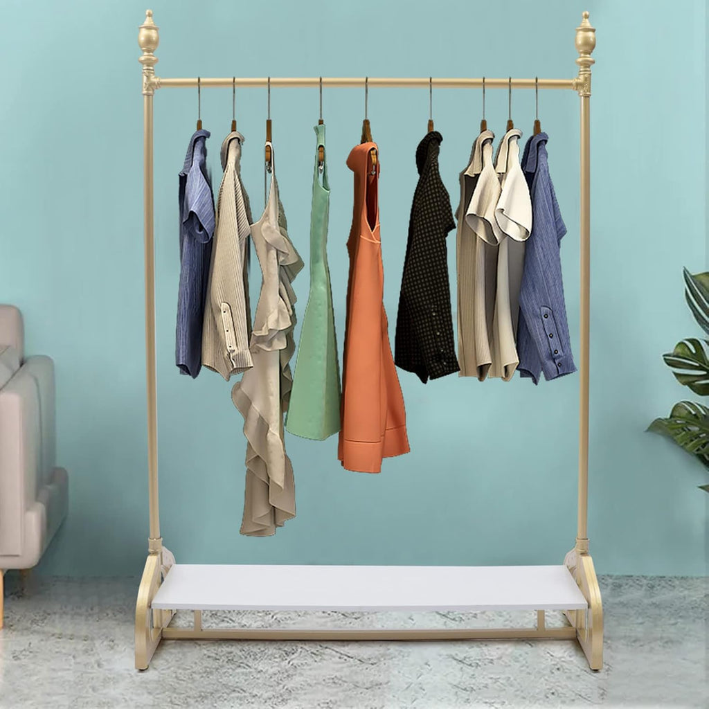 TFCFL 1.7M×1.2M Gold Decorative Wedding Dress Rack Stand Square Freestanding Garment Rack Bedroom Clothing Store Metal Modern Clothes Display Rack Iron Frame for Outdoor Indoor Decor