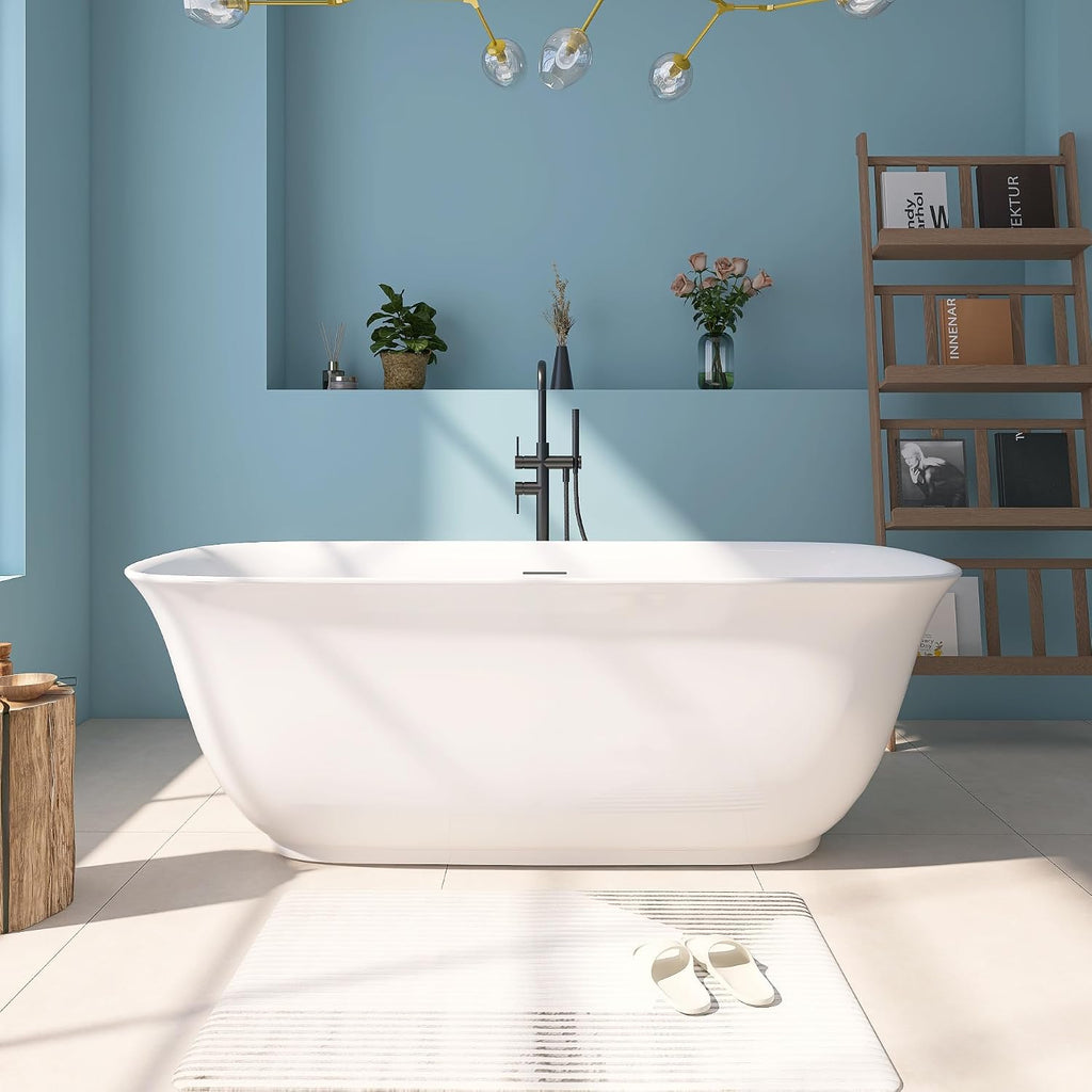 67' Acrylic Free Standing Tub, Stand Alone Tub, Freestanding Bathtub, Soaking Bathtub, cUPC Certified, PE(Glossy White)