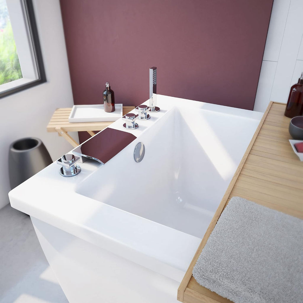 DreamLine Levantine 60 inch L x 23 inch H White Acrylic Freestanding Bathtub