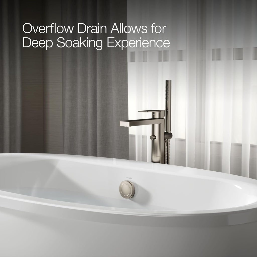 Kohler 6369-0 Sunstruck® 65-1/2' x 35-1/2' freestanding bath with fluted shroud, White