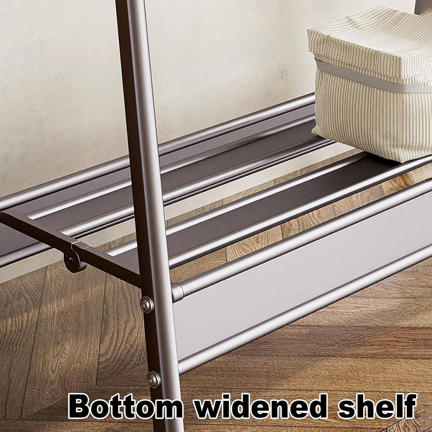 Foldable Garment Rack With Wheels, Portable Clothes Racks For Hanging Clothes, Collapsible Rolling Clothing Rack For Bedroom Living Room Storage(Gray,80cm/31.5in)