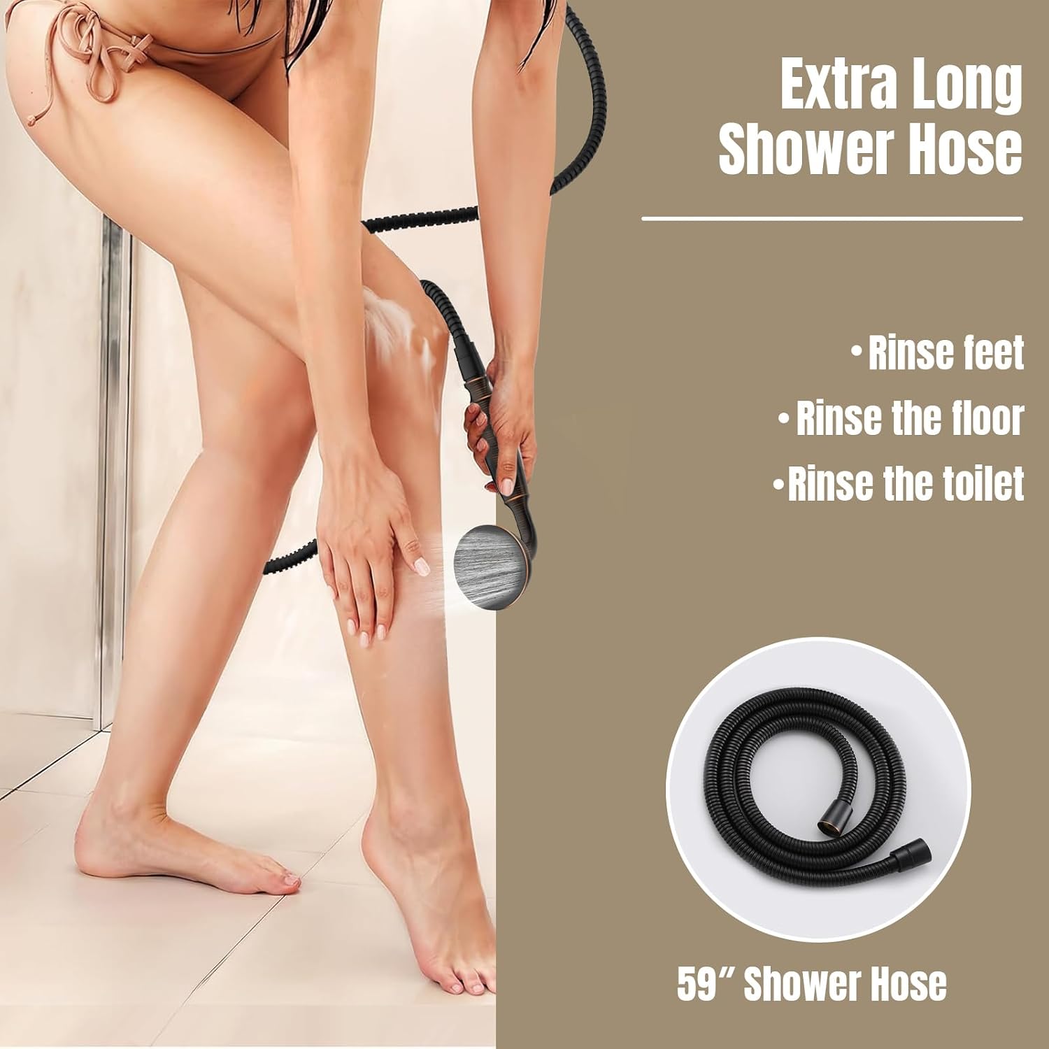 Free Standing Tub Faucet, Antique, Oil Rubbed Bronze (B2311-ORB) | H59-1 Premium Solid Brass, High Flow 6.6 GPM, Elegant & Vintage Styling
