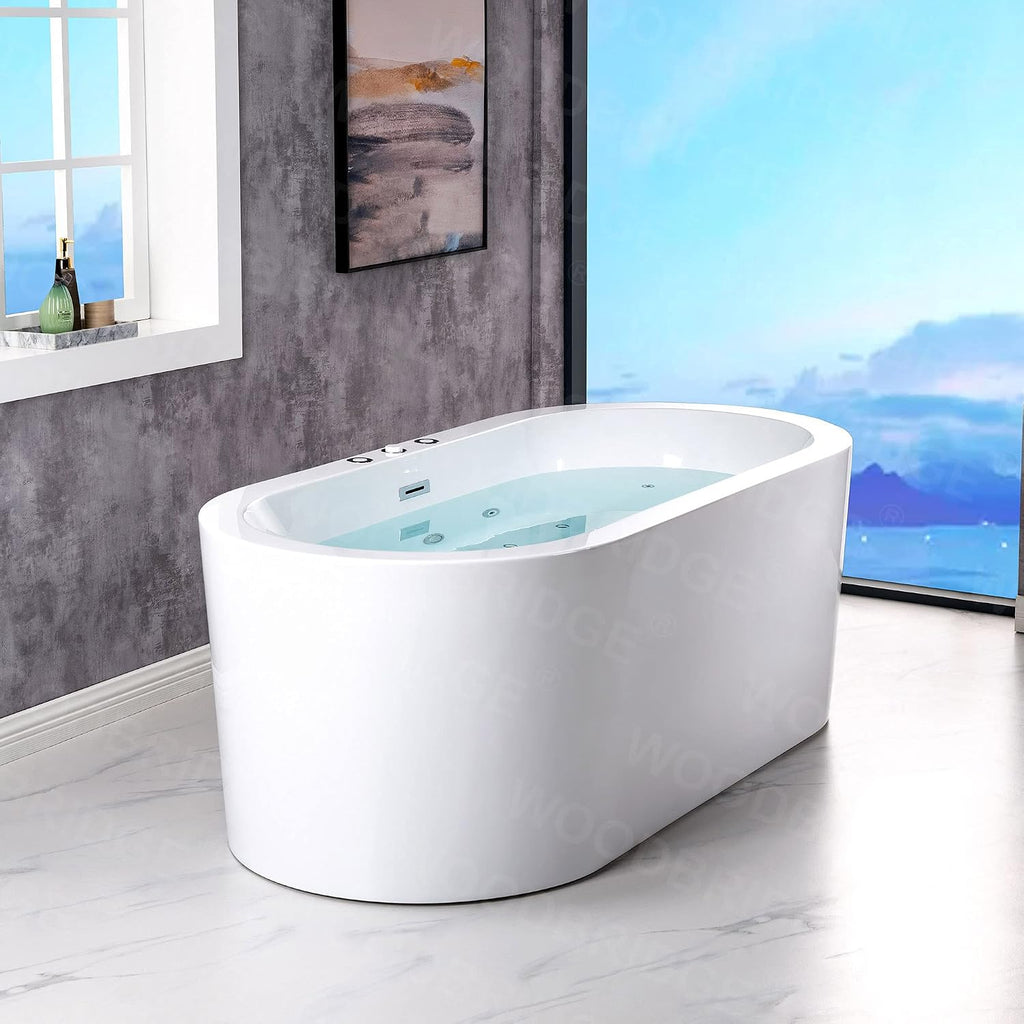 WOODBRIDGE 67' Air Bubble and Whirlpool Jetted Freestanding Bathtub B0030 / BTS1606