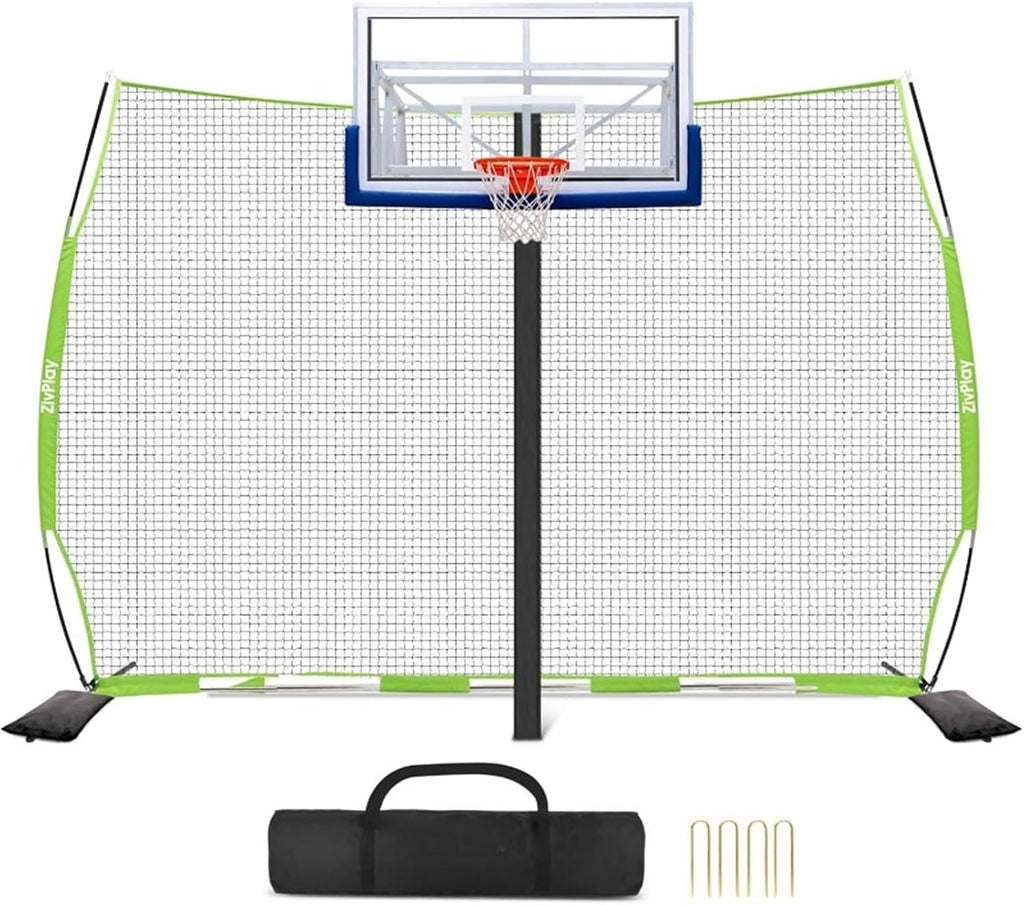 Basketball Net Catcher Basketball Backstop Net Basketball Barrier Nets for Backyard 12 x 10 ft Rebounder to Guard Rebound for Baseball, Softball, Lacrosse, Soccer, Basketba