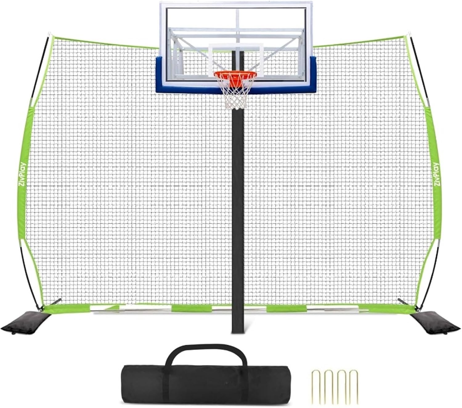 Basketball Net Catcher Basketball Backstop Net Basketball Barrier Nets for Backyard 12 x 10 ft Rebounder to Guard Rebound for Baseball, Softball, Lacrosse, Soccer, Basketba