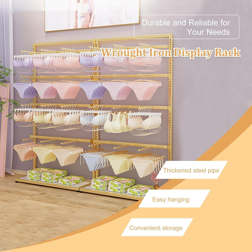 Underwear Display Rack,4 Tier Lingerie Garment Rack Retail Clothing Rack,Metal Display Shelves,Freestanding Clothing Store Boutiques Retail Lingerie Garment Rack(White,80 * 160cm/31.5 * 63in)