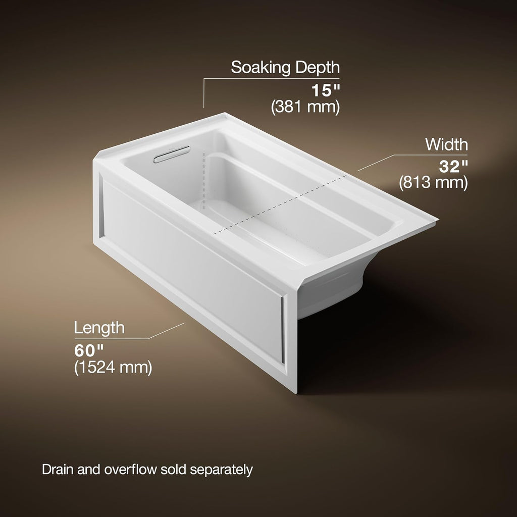 Kohler K-1122-GHLA-0 Archer Bathtub, White