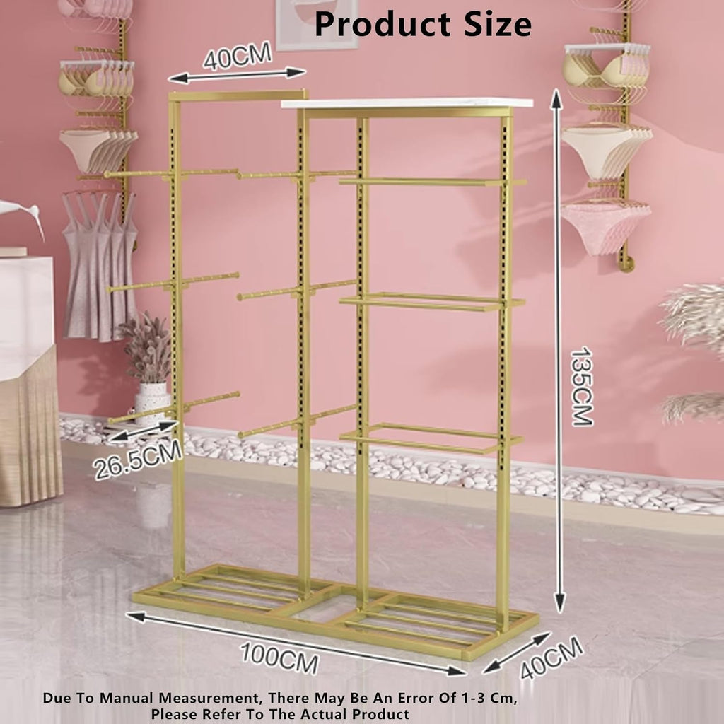 Retail Store Shorts Bra Display Stand,Panty Storage Organizer Rack,Freestanding Garment Racks for Bras Intimates Panties(White)