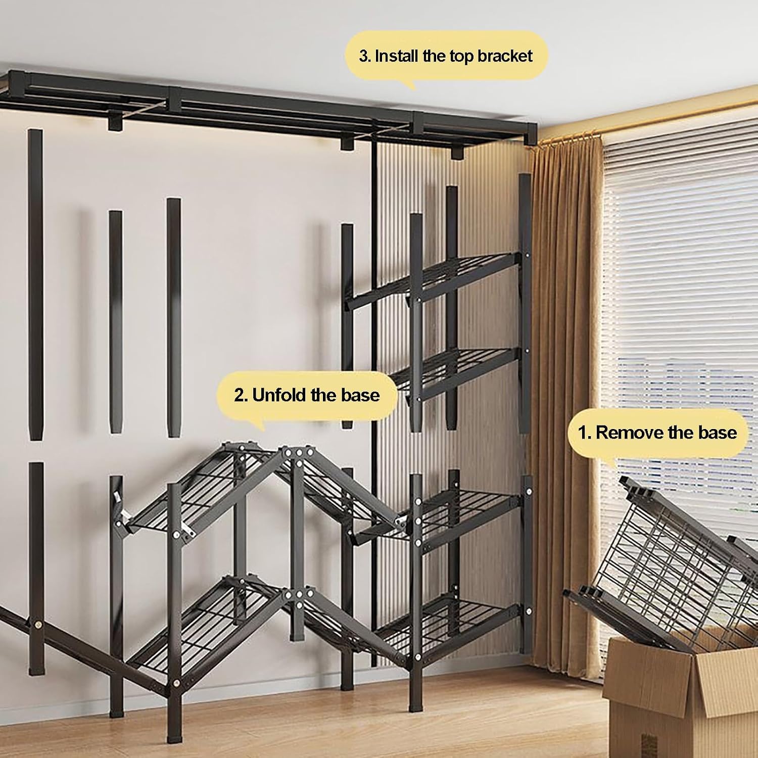 Foldable Portable Wardrobe Closet With Cover, Metal Clothes Rack, Covered Garment Rack For Hanging Clothes, Clothing Coat Storage Organizer(Orange,170cm/66.9inch)