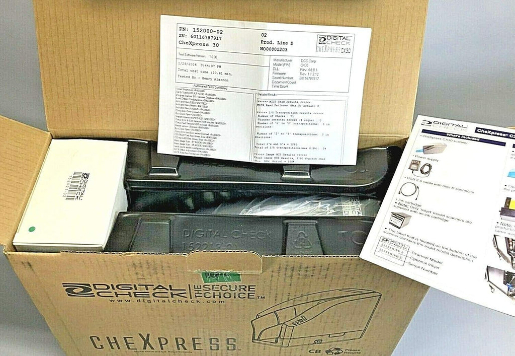 Digital Check CheXpress CX30 Check Scanner (152000-02)
