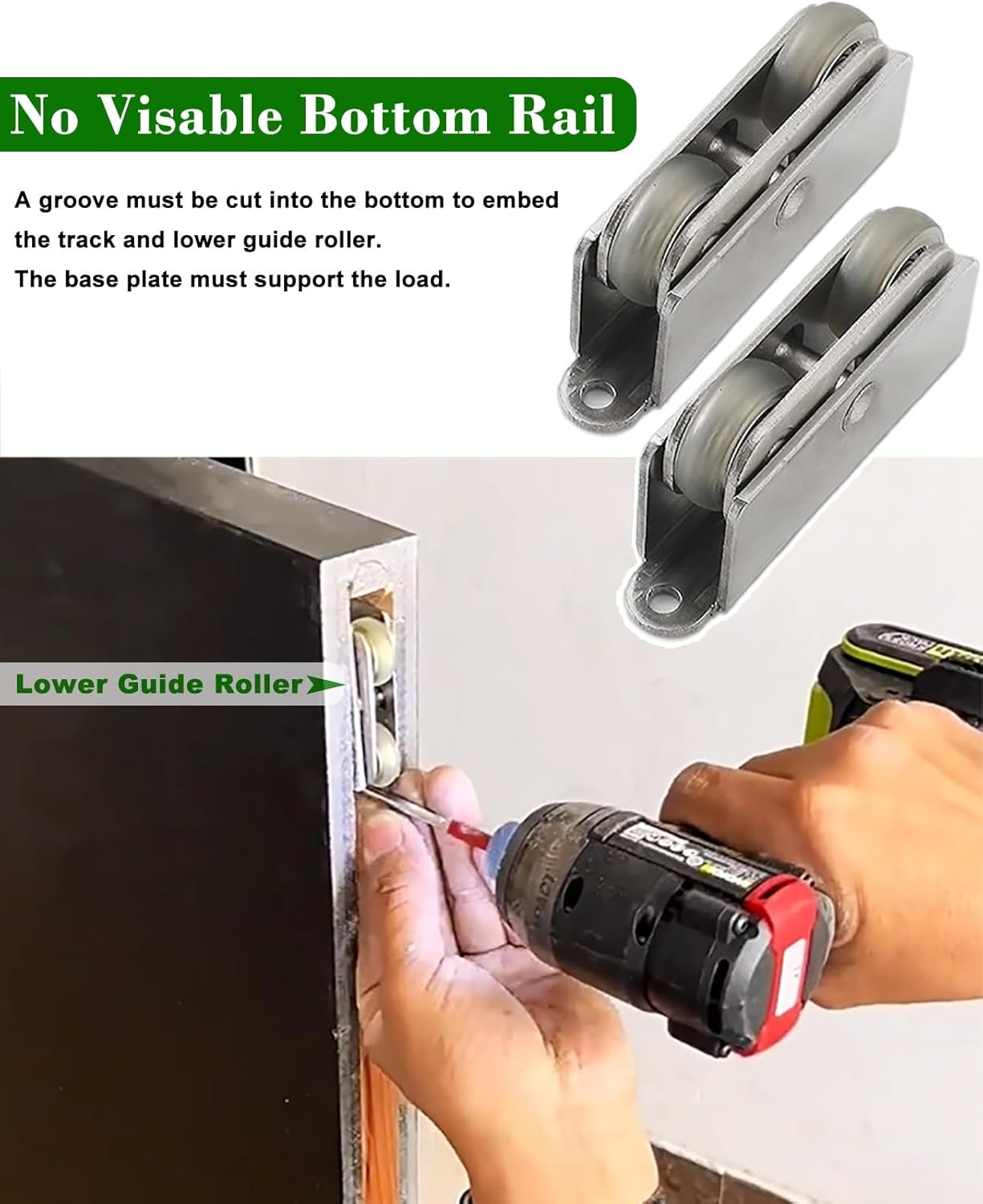 Trackless Ghost Mirror Sliding Door Hardware Kit, Aluminum Pocket Door Track with Soft-Close, Wall Mounted Invisible Barn Closet Door System(63in(160cm))