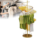 63' Spiral Clothing Rack, Floor Standing Nanogold Round Garment Rack for Clothes Underwear, Shorts, Boutique Garment Display Shelves, for Shopping Malls Retail,Gold