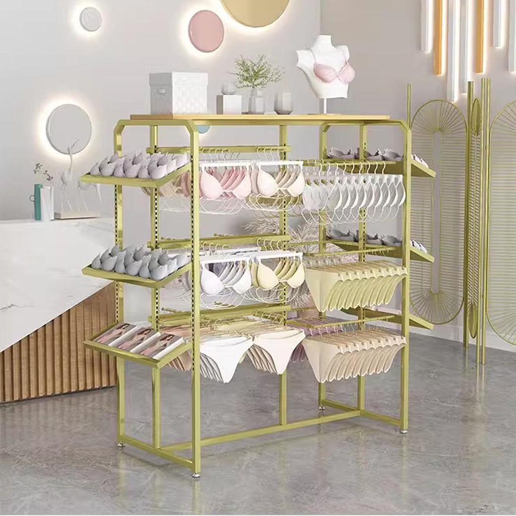 Display Stand Retail Store Garment Rack Clothing Hanger, Underwear Panty Rack Shorts Bra Display Stand, Metal Hanging Rack for Boutique Mall
