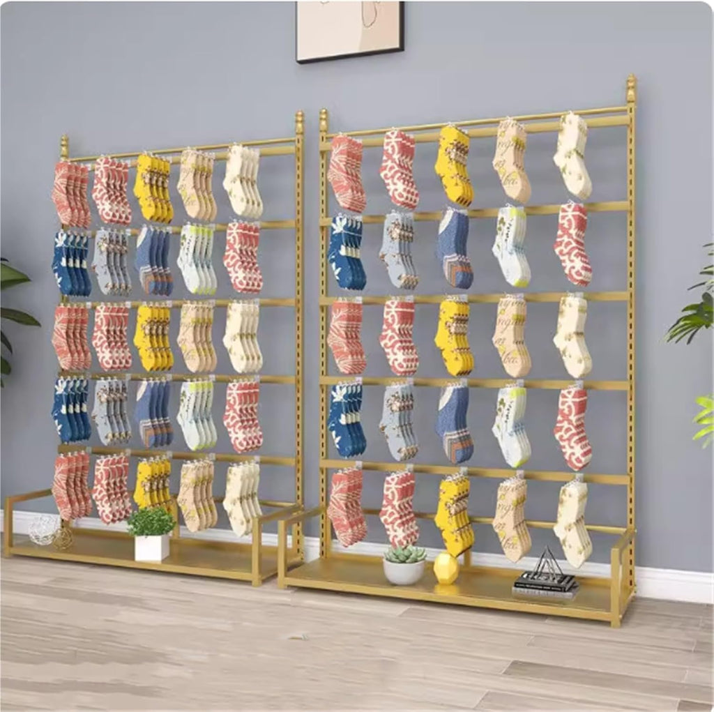 Metal Underwear Display Stand, Large Capacity, Lingerie Garment Rack, Retail Sock Show shelves, Commercial Clothing Store Shelf, for Bras, Shorts, Hats, 80/100/120cm(Black,80 * 35 * 135cm)