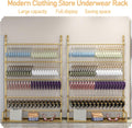 Household Boutique Underwear Racks, 5-Tier Lingerie Bra Display Stand, Sock Storage Rack, Short Clothes Organizer Shelves, for Home Commercial Retail,100CM